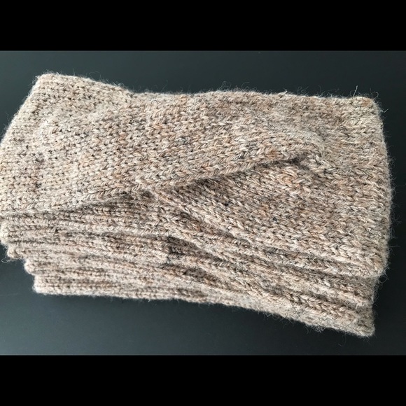 NEW Handmade Criss-Cross Headband, Wool Blend, Mushroom Brown - Picture 5 of 5